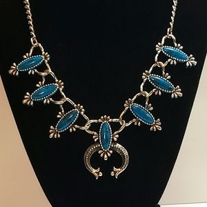 Vintage Sarah Coventry Turquoise and Silver Tone Necklace